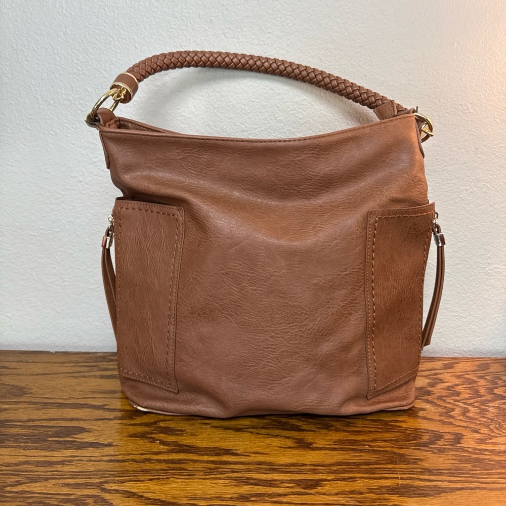 Miztique Brown Hobo Bag With Braided Rope Handle